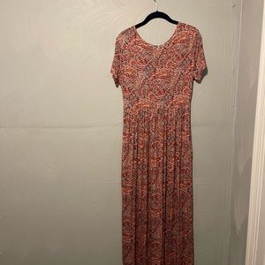 ViiShow Short Sleeve Floral Maxi Dress with Pockets